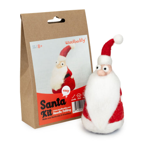 DIY Santa Needle Felting Kit | Beginner Holiday Craft Project Gift (min. order qty 4 required)