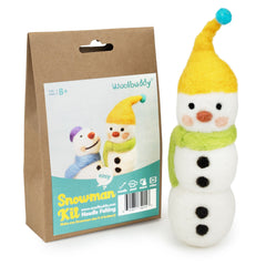DIY Snowman Needle Felting Kit | Beginner Holiday Craft Project Gift (min. order qty 4 required)