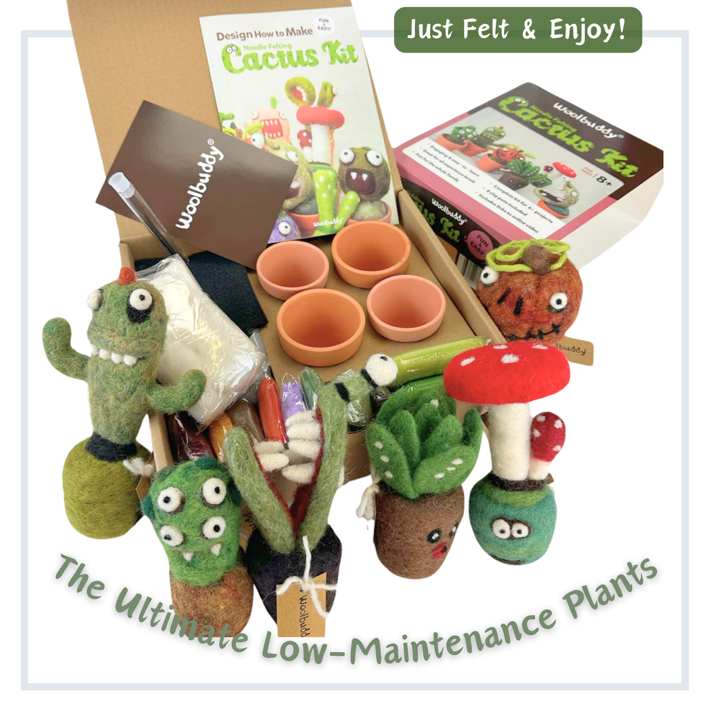 craft crush felt succulent kit DIY Cactus Needle Felting Kit | Beginner Wool Craft Succulent Project