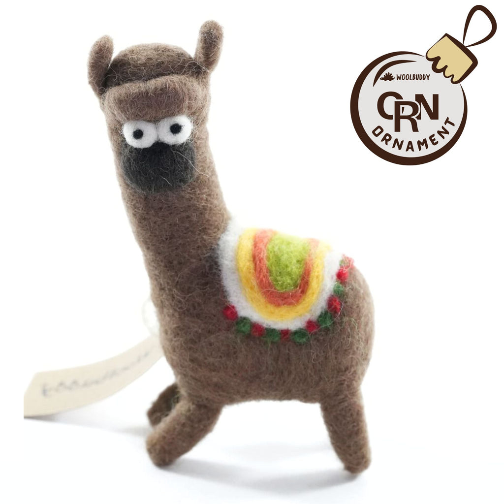 Llama Brown Ornament (min. order qty 6 required) | woolbuddywholesale