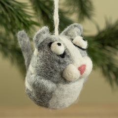 Gray Cat Ornament | Pet Lover Home Decor & Unique Gift  (min. order qty 6 required)