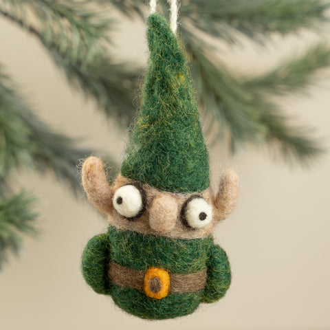 Whimsical Elf Christmas Ornament | Festive Holiday Hanger Decoration (min. order qty 6 required)