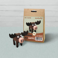 DIY Moose Needle Felting Kit | Beginner Woodland Animal Craft Gift (min. order qty 6 required)