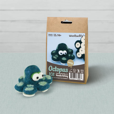 DIY Octopus Needle Felting Kit | Ocean Sea Creature Craft Gift (min. order qty 6 required)