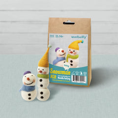 DIY Snowman Needle Felting Kit | Beginner Holiday Craft Project Gift (min. order qty 4 required)