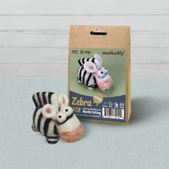 DIY Zebra Needle Felting Kit | Beginner Safari Animal Craft Gift (min. order qty 6 required)