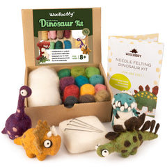 Needle Felting Dinosaur Kit – DIY Wool Prehistoric Animal Craft for Beginners (min order qty 3 required)