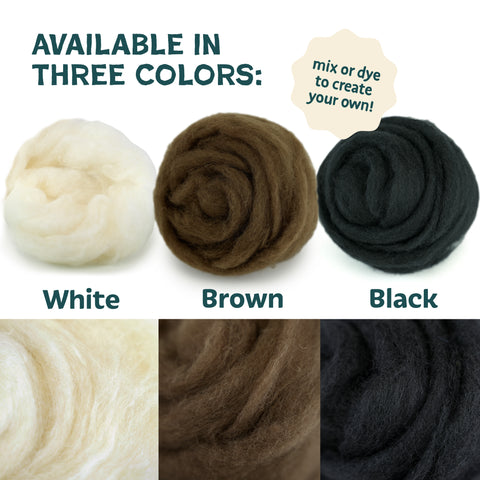 Core Wool Roving 8oz – Needle Felting Fiber | Woolbuddy